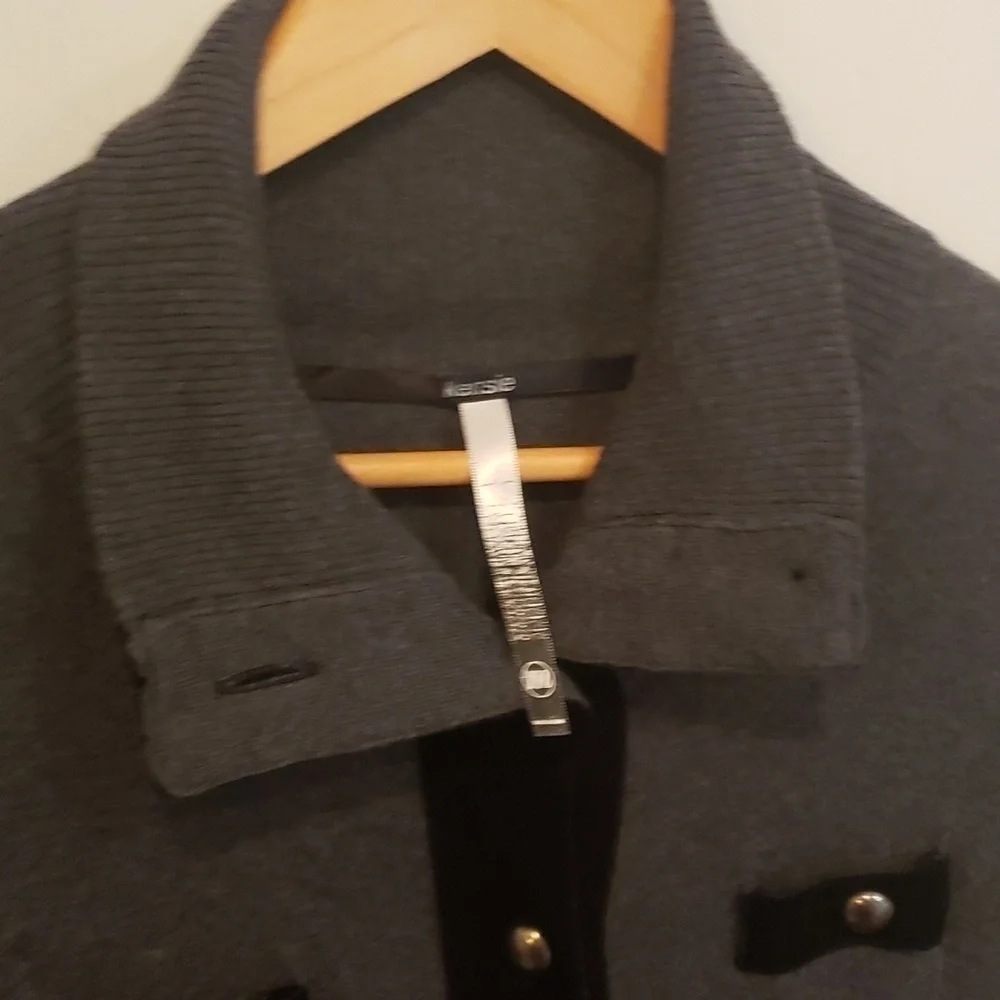 Kensie long button down Cardigan grey sweater